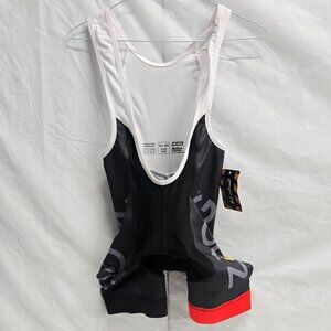 CCN Custom Club Elite Cycling Bib Shorts Women’s Medium Black White Performance